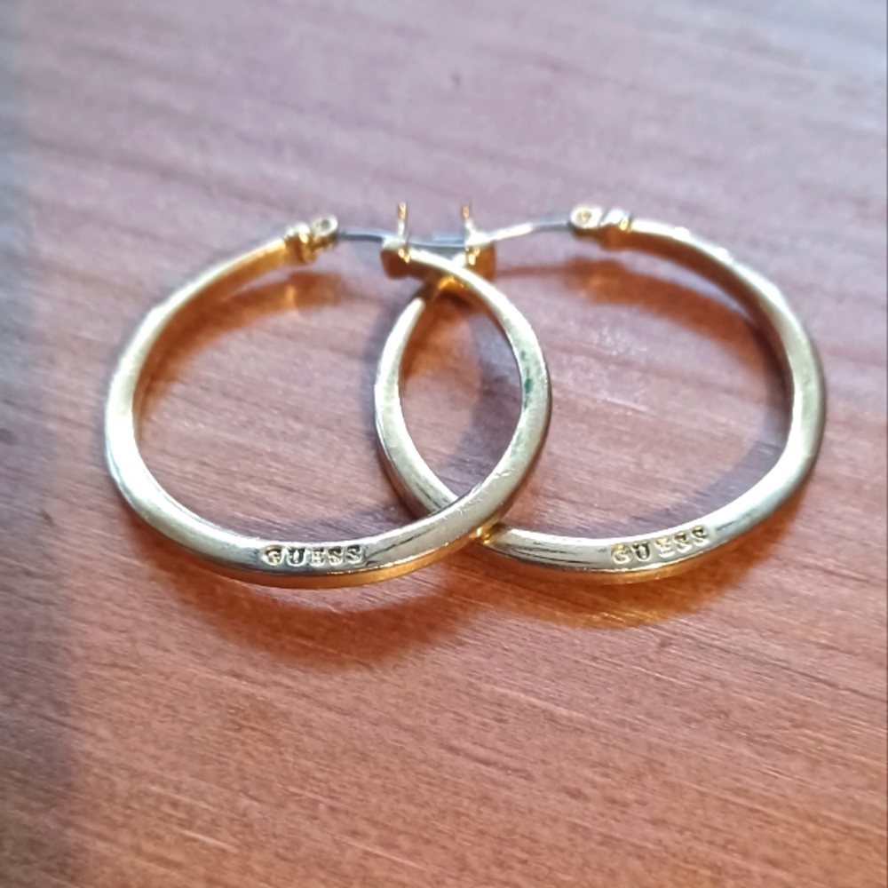 Guess Hoop Earrings gold tone